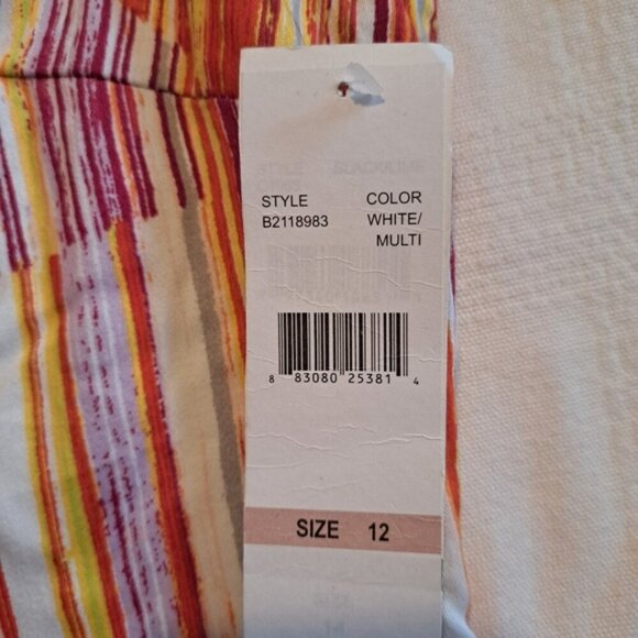 Chetta B women's size 12 verticle striped dress, bright multi color shift, NWT - Picture 5 of 8